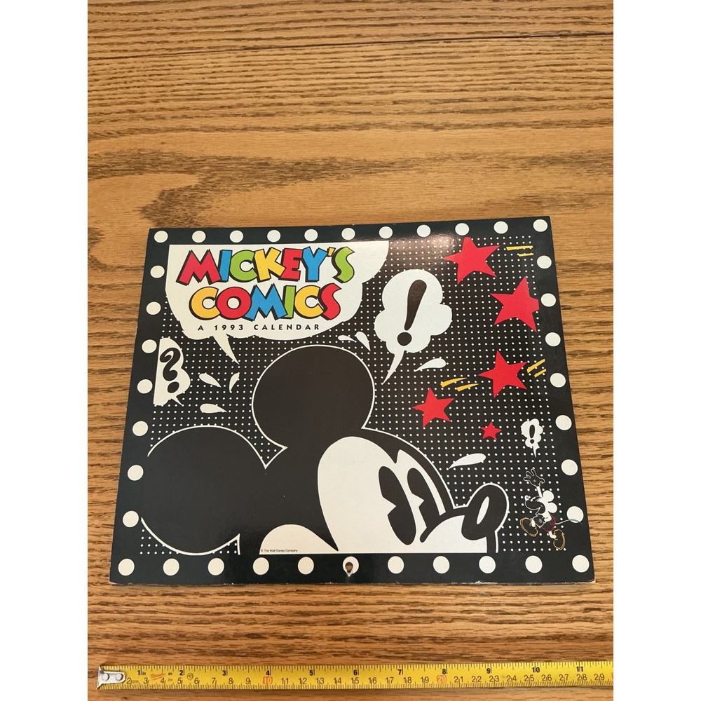 Vintage 1993 Mickey Mouse Comics Wall Calendar Disney Cleo Classic 1930s Style